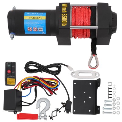 Electric Winch 3500LB Towing Trailer Synthetic Rope Off-Road Wireless Remote