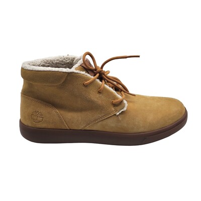 Timberland Ashwood Park Mens Leather Faux Fur Chukka Boots Size 12 Wheat