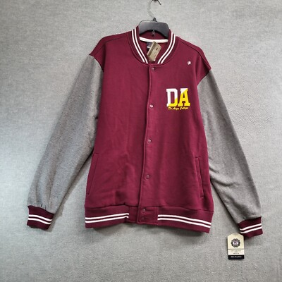 VINTAGE De Anza College Men Jacket XL Red MV Sport Sweatshirt Fleece NWT