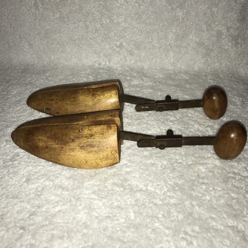 Vintage Wood Iron Shoe Form Tree Stretchers Antique Patent Date Feb 12 1924 Rare