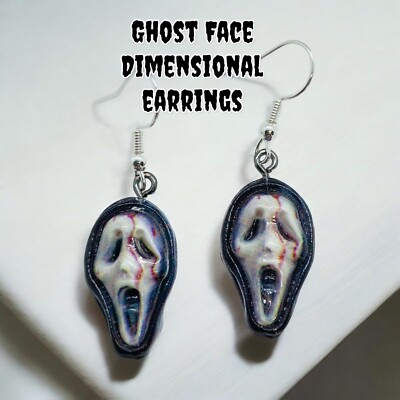 GHOST FACE'' Scream Horror dangle earrings