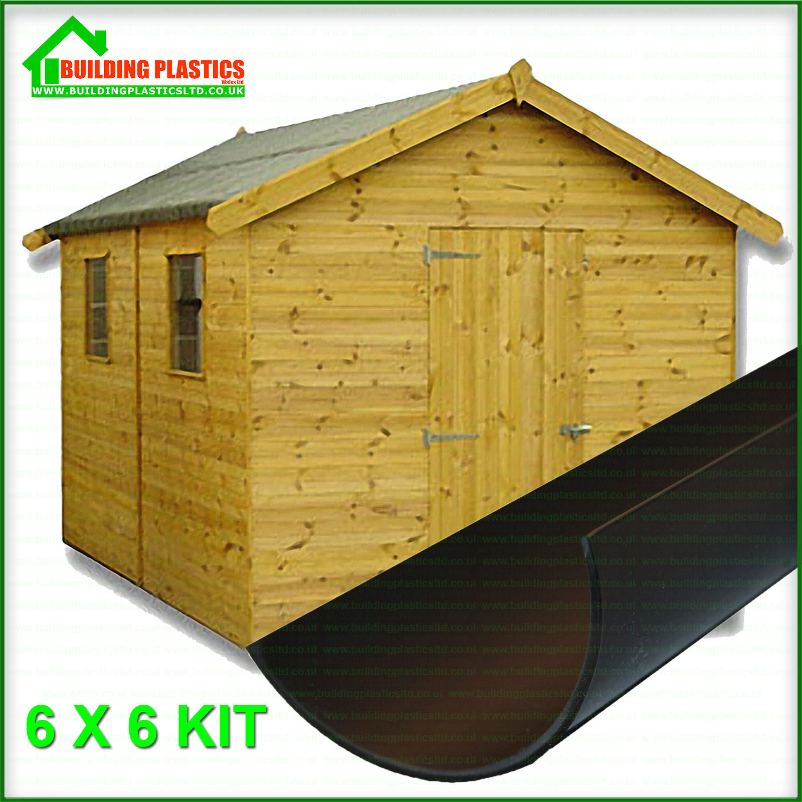 GARDEN SHED MINI GUTTERING KIT FOR 6X6 SHED WITH APEX ROOF 