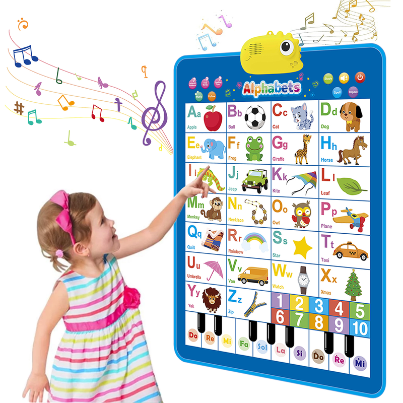 Interactive Alphabet Wall Chart for Toddlers - Montessori Learning Toy