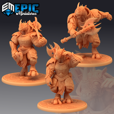 RHINO CHAMPION, Dungeons and Dragons Miniatures, D&D RPGs Humanoid Heavy Armor