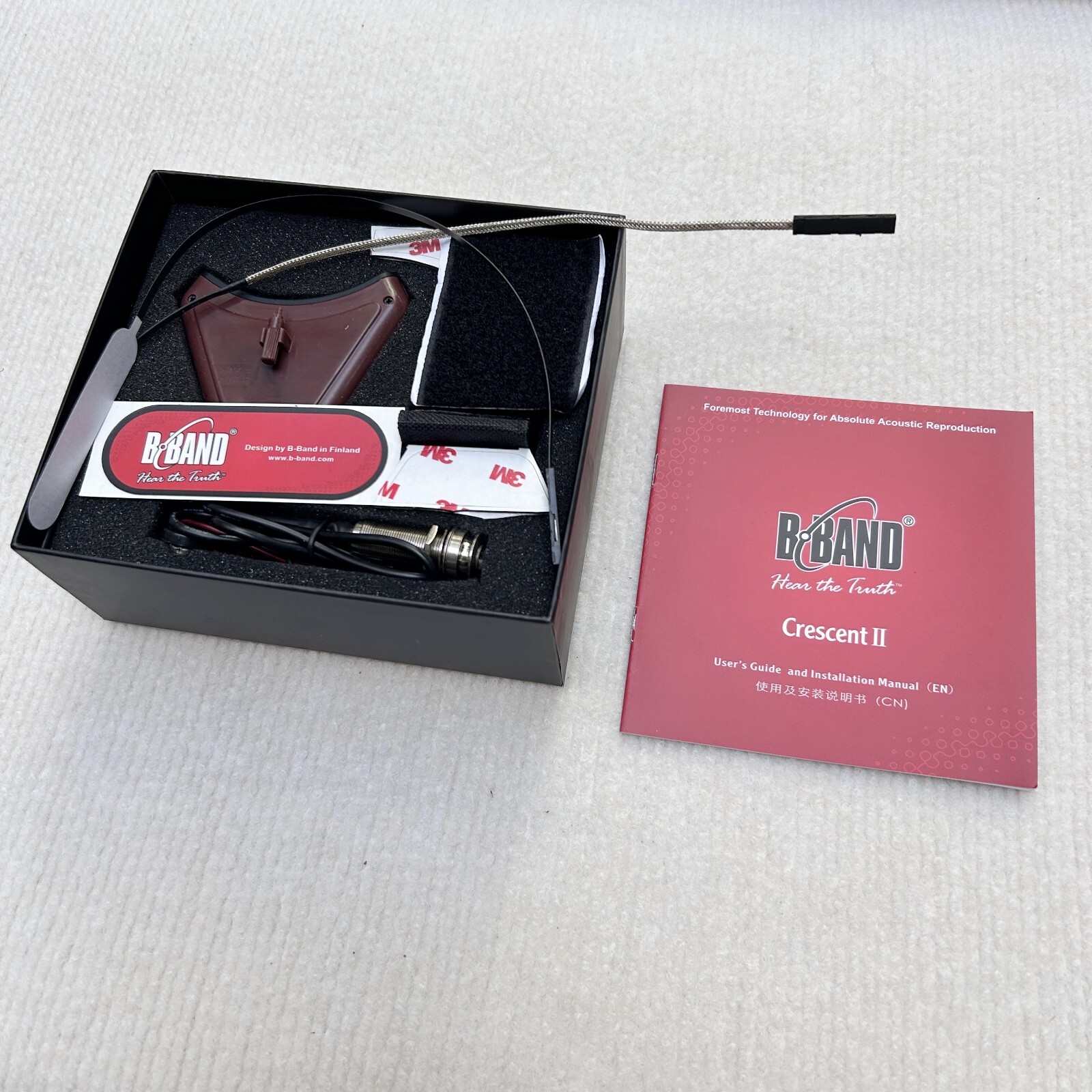 ギター BamBasic custom A/B BOX Acoustic guitar pickup B-BAND Crescent II Dual sensing