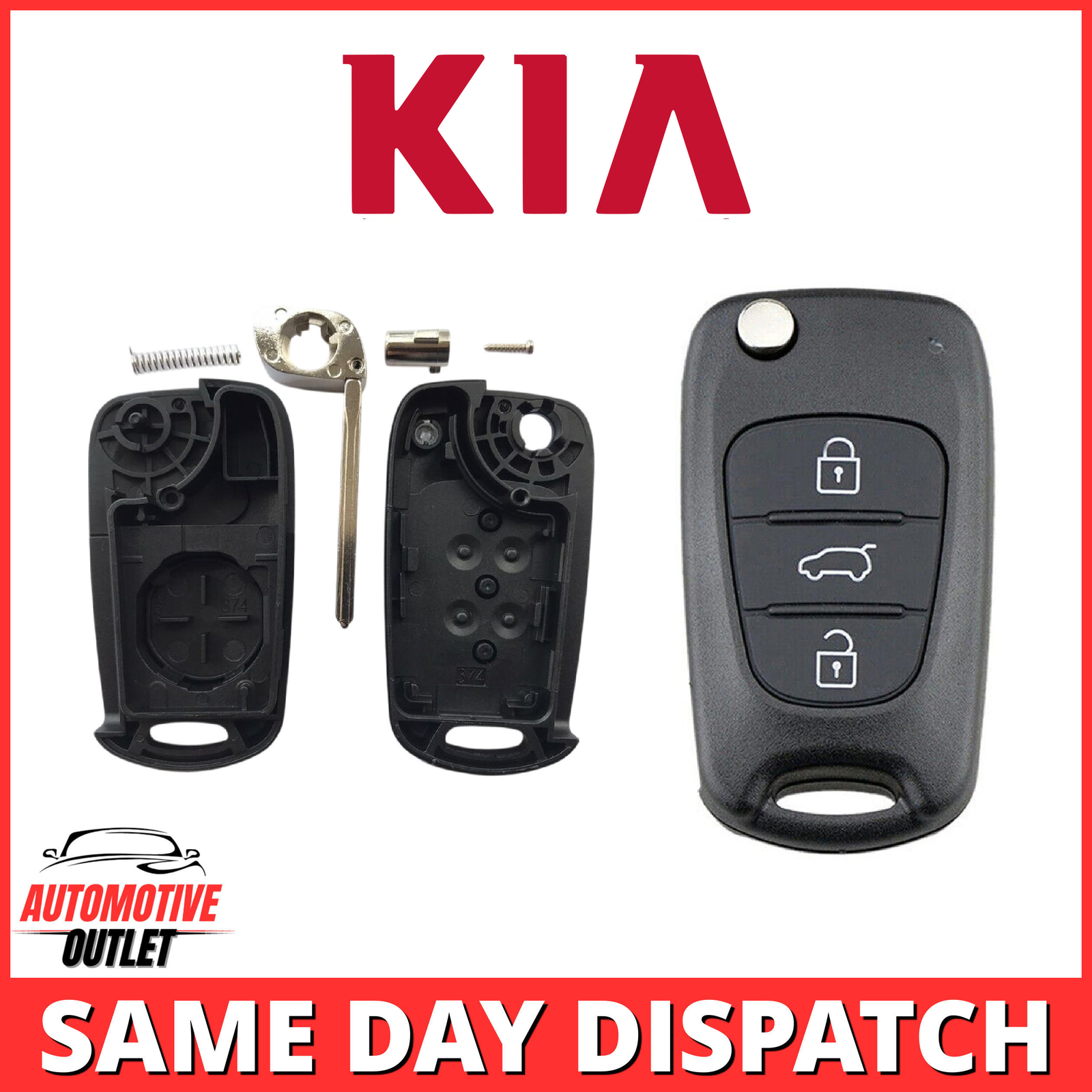 3 BUTTON REMOTE KEY FOB SHELL CASE FOR KIA SPORTAGE CEED SORENTO OPTIMA 2010-14