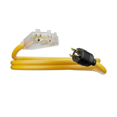 30 Amp to 110 Adapter L5-30P to LIT 3-Way Outlet Splitter by Journeyman - 125...