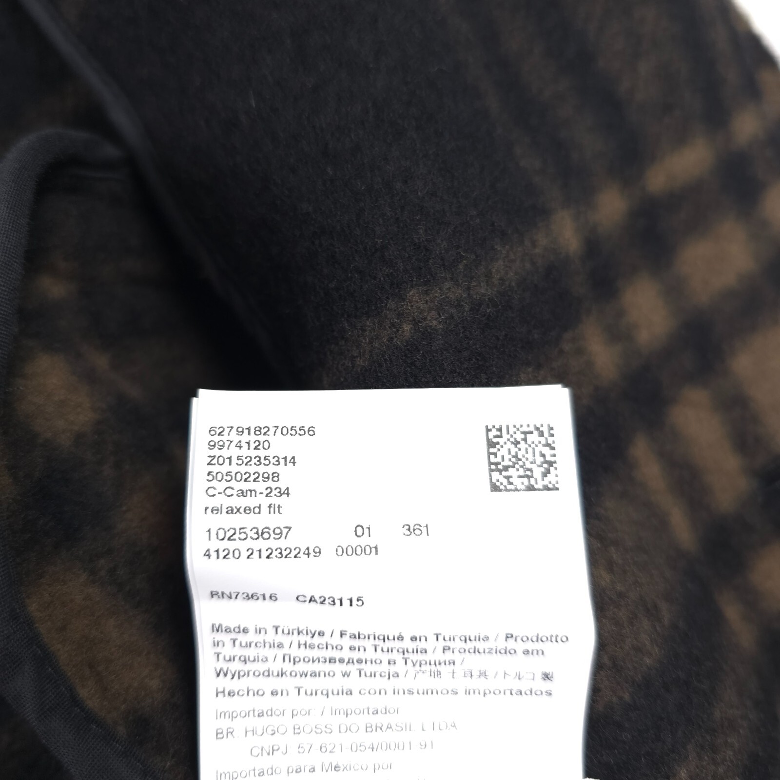 Pre-owned Hugo Boss $795  C-cam-234 Relaxed Fit Black Check Wool Top Coat Mens Size 40r