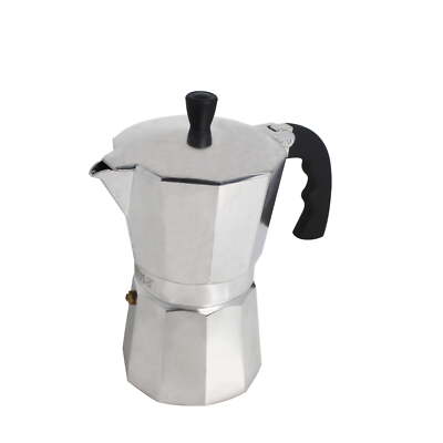 New 6 Cup Aluminum Stovetop Espresso Coffeemaker, Silver