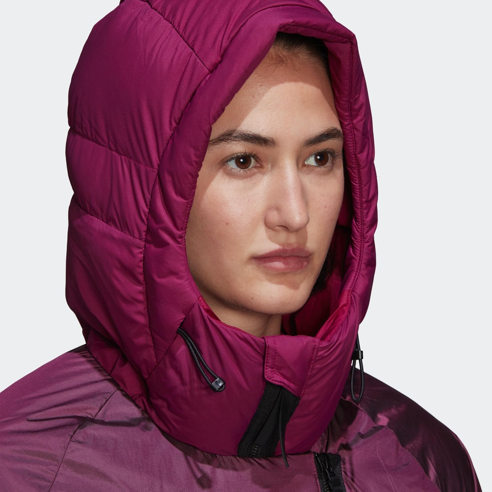 Pre-owned Adidas Originals Adidas Size Small S Womens Cold.rdy Burgundy 2 In 1 Down Jacket Ft2458 In Red