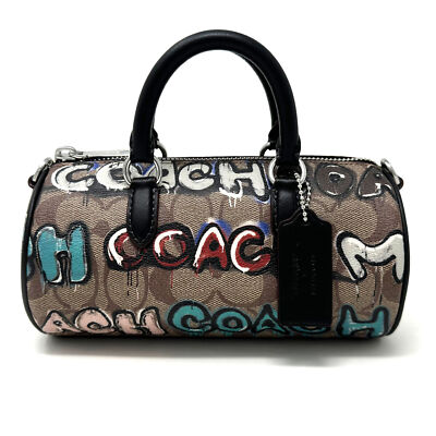 Coach X Mint + Serf Lacey Crossbody Purse In Signature Canvas Khaki Multi CM094