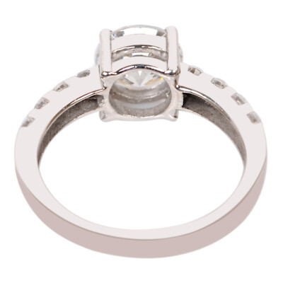 Pre-owned Vt Gems Real 14kt White Gold With 2.80 Carat Round Shape Solitaire Anniversary Ring In D