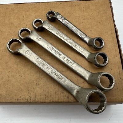 4 Vintage Chrom-Vanadium Wrench Double Box End Germany 10 11 12 13 14 15 17 19mm