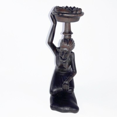 Ancient statue,Vintage black statue,Ebony sculpture,Art sculpture,Beautiful black lady statue,Collectible sculpture,Antique black statue