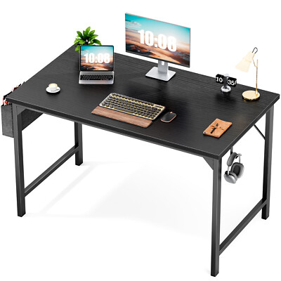 40/47/55/63 inch Wood Computer Desk Home Office Study Desk with Storage and Hook
