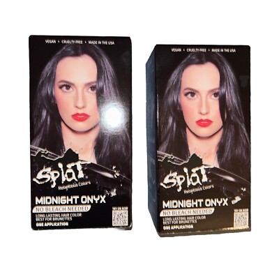 2 Splat Rebellious Colors Midnight Onyx Complete Permanent Hair Dye Kit - Black