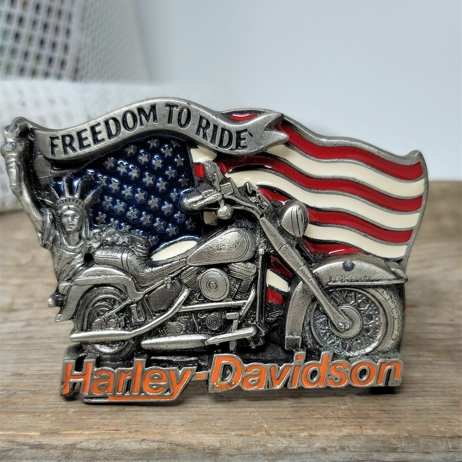 Harley Davidson 1991 Belt Buckle Baron Freedom To Ride Harley Davidson 1991 Belt Buckle Baron Freedom To Ride