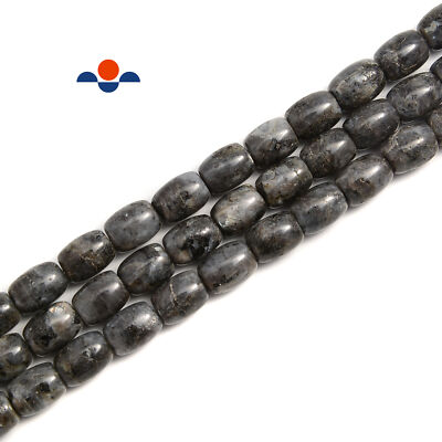 Larvikite Labradorite Drum Shape Beads Size 8x10mm 15.5'' per Strand (8x10mm)