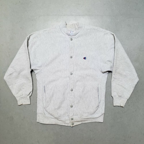 Vtg 80s CHAMPION Sweatshirt Cardigan Reverse Weave Gray Snap Vtg 80s CHAMPION Sweatshirt Cardigan Reverse Weave Gray Snap