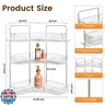 Kinkota Corner Bathroom Counter Organizer 3-Tier Bathroom Organizer Countertop with Hooks Perfume Organizers Storage Shelf for Makeup and Skincare Dresser-Clear