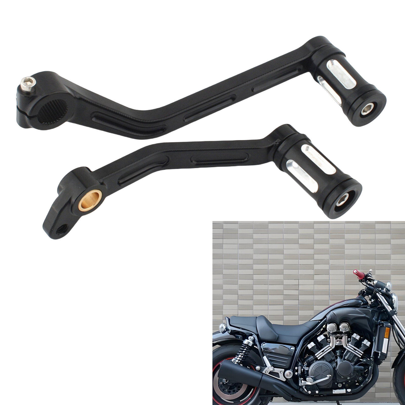Motorcycle Black Gear Shift Lever Brake Arm Pedal For Yamaha Vmax