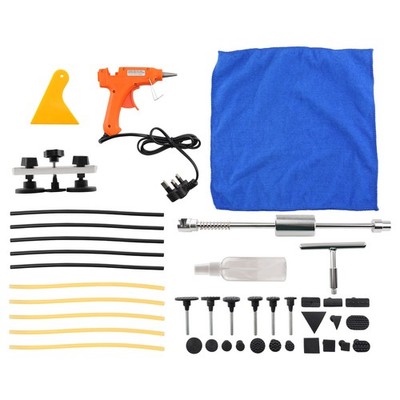 Body Dent Repair Kit Bridge Puller T-Bar Slide Hammer Glue Gun 18 Tabs