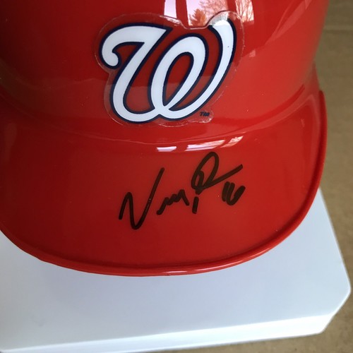 GEM! Victor Robles SIGNED Washington Nationals Baseball Mini Helmet 2- JSA COA