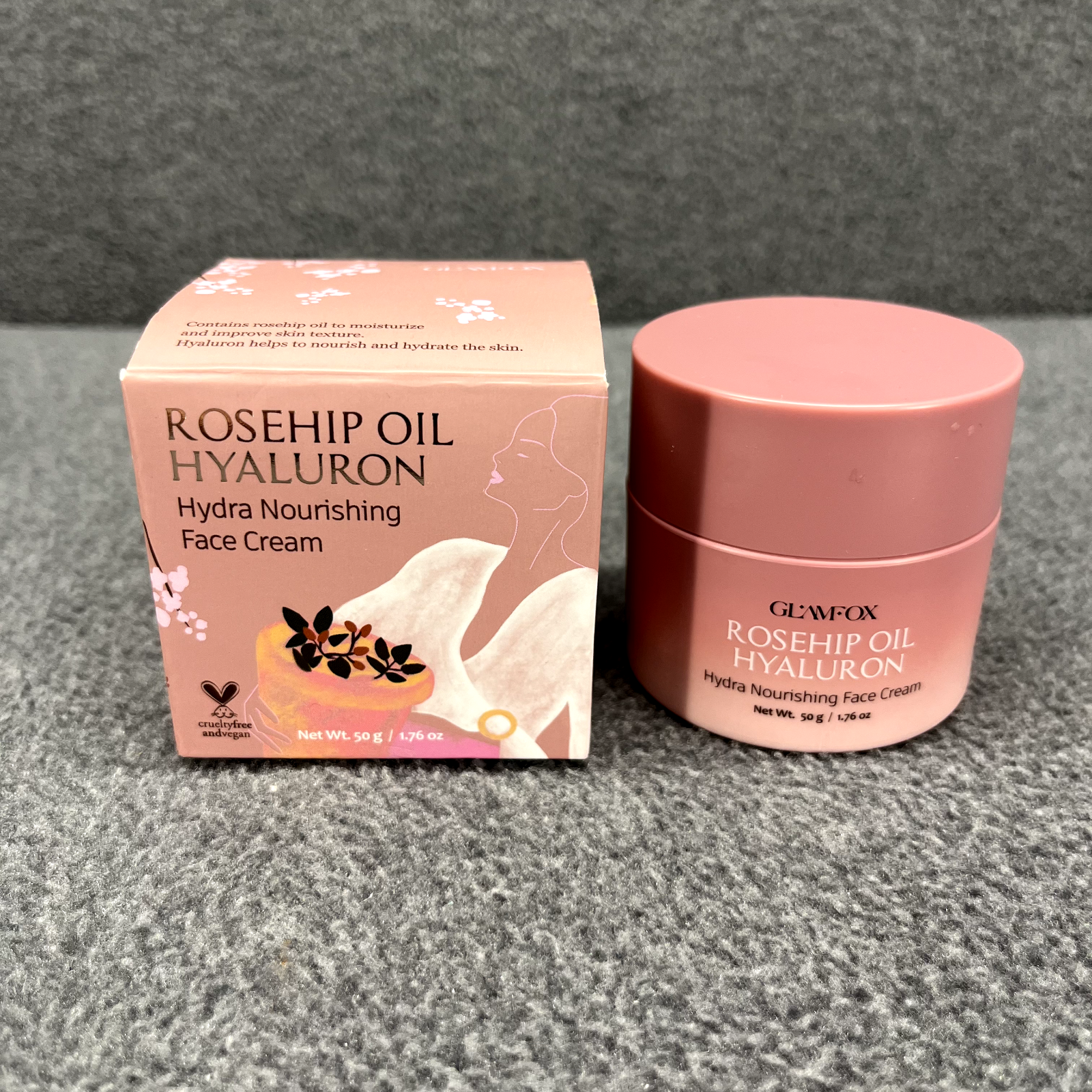 Glamfox Rosehip Oil Hyaluron Hydra Nourishing Face Cream 1.76 oz / 50 g
