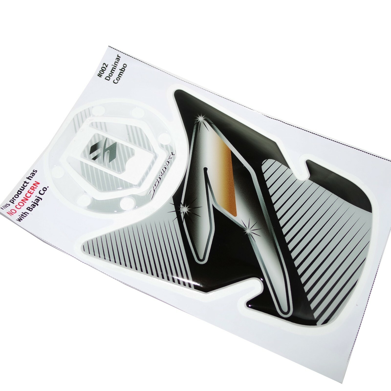 Fuel Tank & Cap Protector Pad Sticker Emblem Gray Black For Bajaj Dominar 400