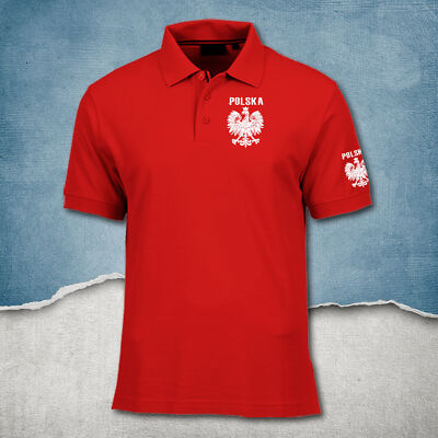 Polska Polo Shirt Polen Adler Polnische Flagge hochwertig vearbeitet Poland