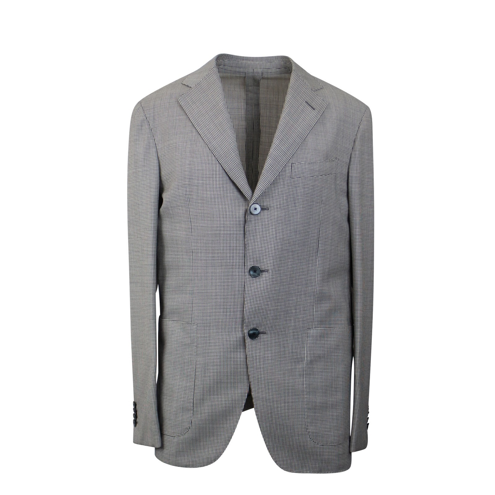 Pre-owned Caruso Black & White Houndstooth Single Breasted Suit 8r Size 50 $1995