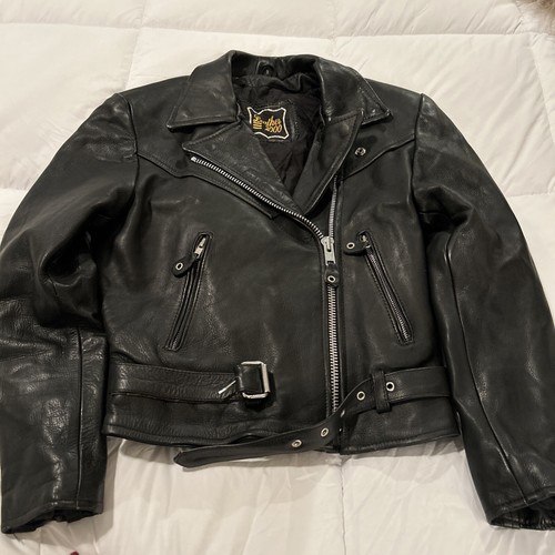 VTG Leather 2000 By Bloomerz Women XS Black 💯Leather Biker
