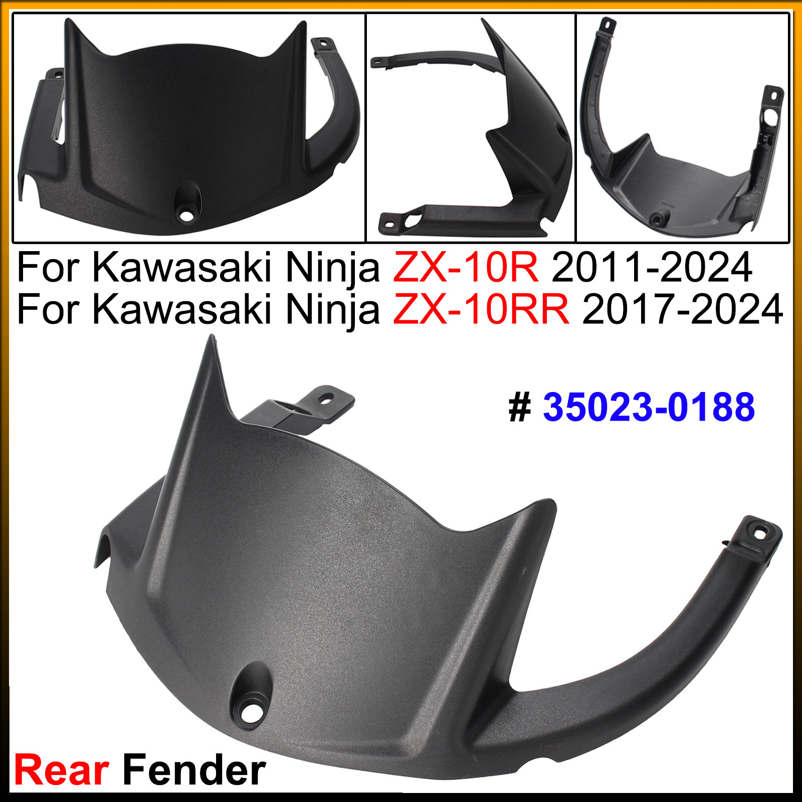 1x Rear Fender Mudguard For Kawasaki Ninja ZX-10R 2011-2024