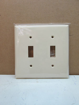 PEP Two 2-Gang Toggle Light Switch Wall Plate Wallplate Cover - Light Almond