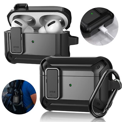Protective Case For Apple AirPods Pro 2019, Shockproof Full Cover with Keychain