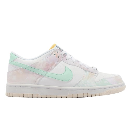 

Nike Dunk Low GS Pastel Paisley White Mint Foam Kids Women Casual FJ7707-131, Белый, Dunk Low Gs