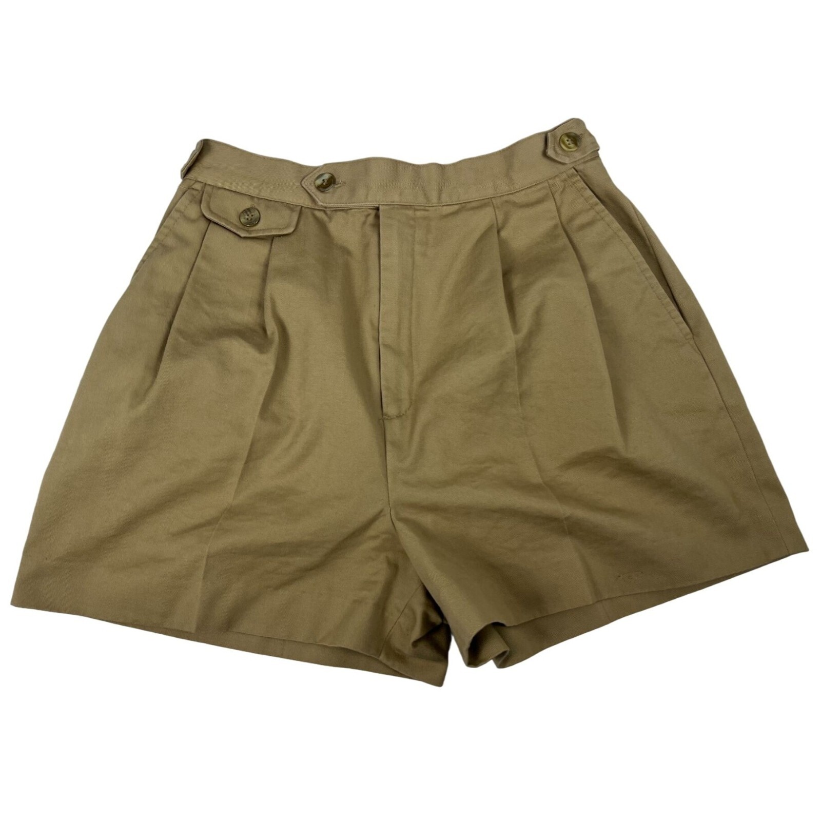 GANT Cotton Blend Pleated High Waisted Twill Shorts Women's