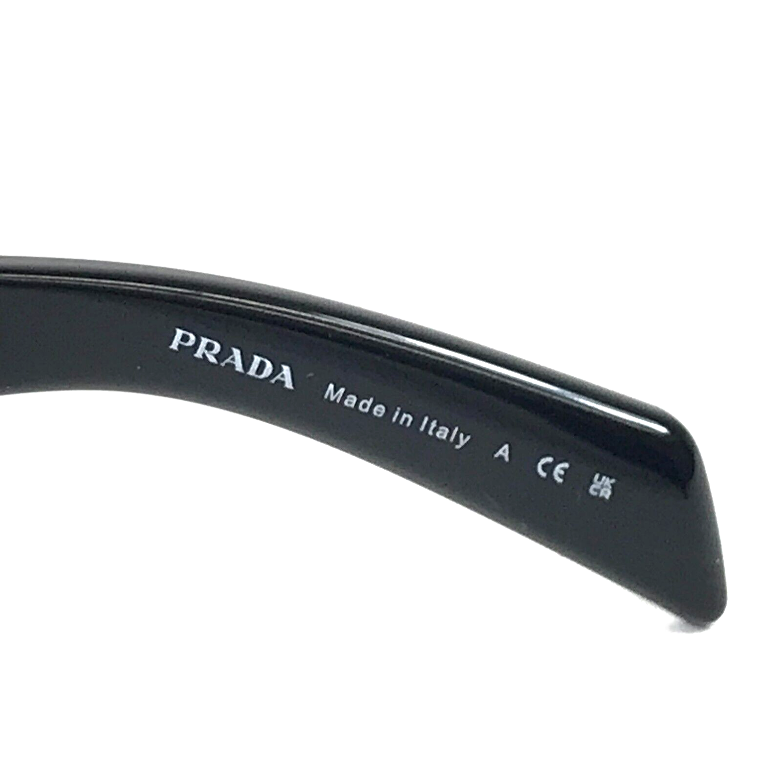Pre-owned Prada Sunglasses Spra14 1ab-5s0 Polished Black Wrap With Black Lenses 60-18-120