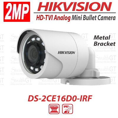 Hikvision DS-2CE16D0T-IRF HD1080p 2MP Bullet Camera HD-TVI/AHD/HD-CVI/CVBS IR25M