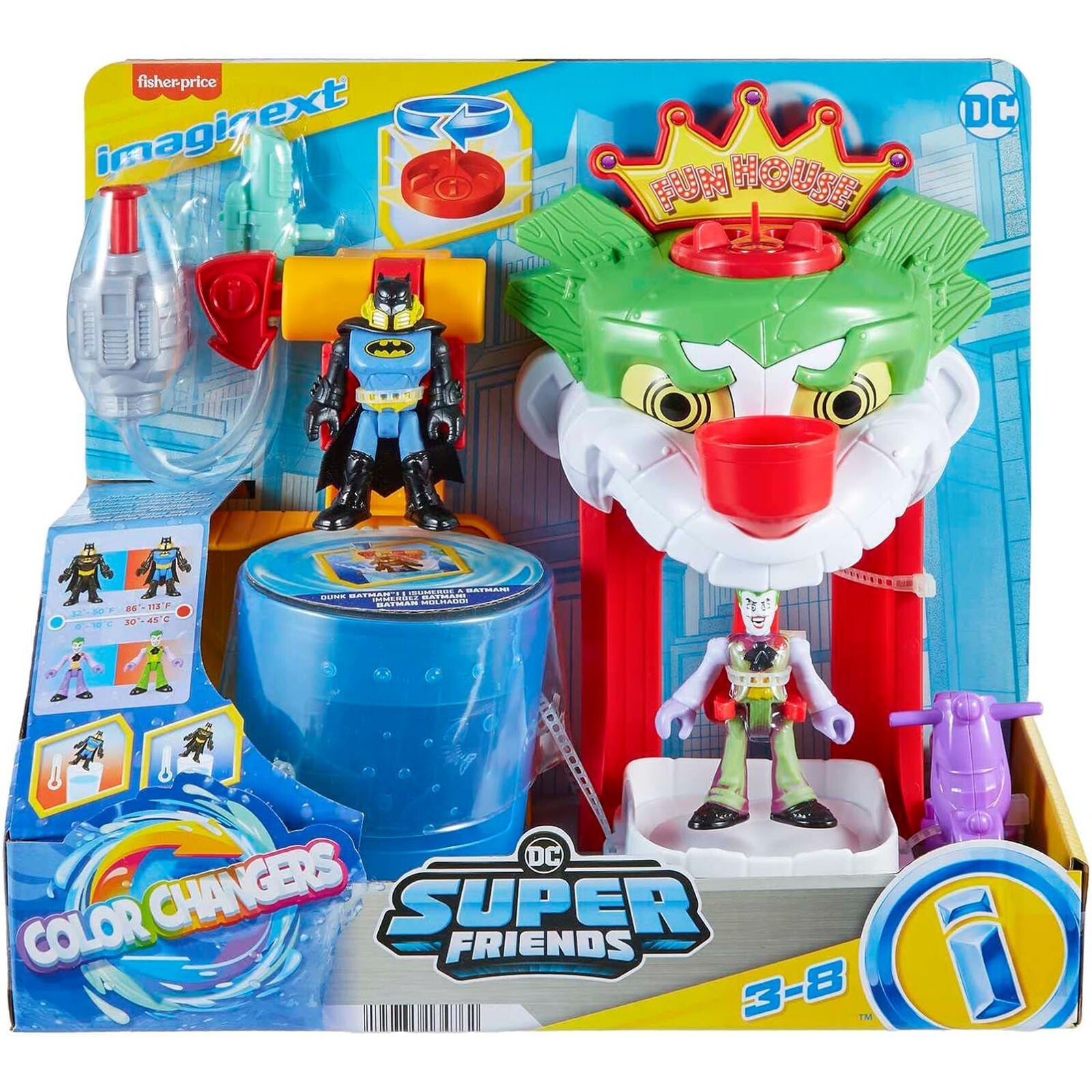 Игровой набор Fisher Price Imaginext DC Super Friends The Joker Funhouse для смены цвета