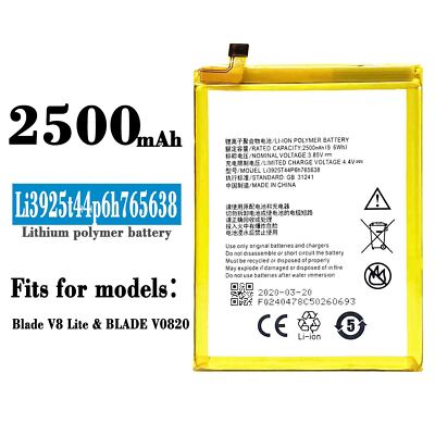 Replacement Battery For ZTE Blade V8 lite V0820 Li3925T44P6h765638 Mobile Phone