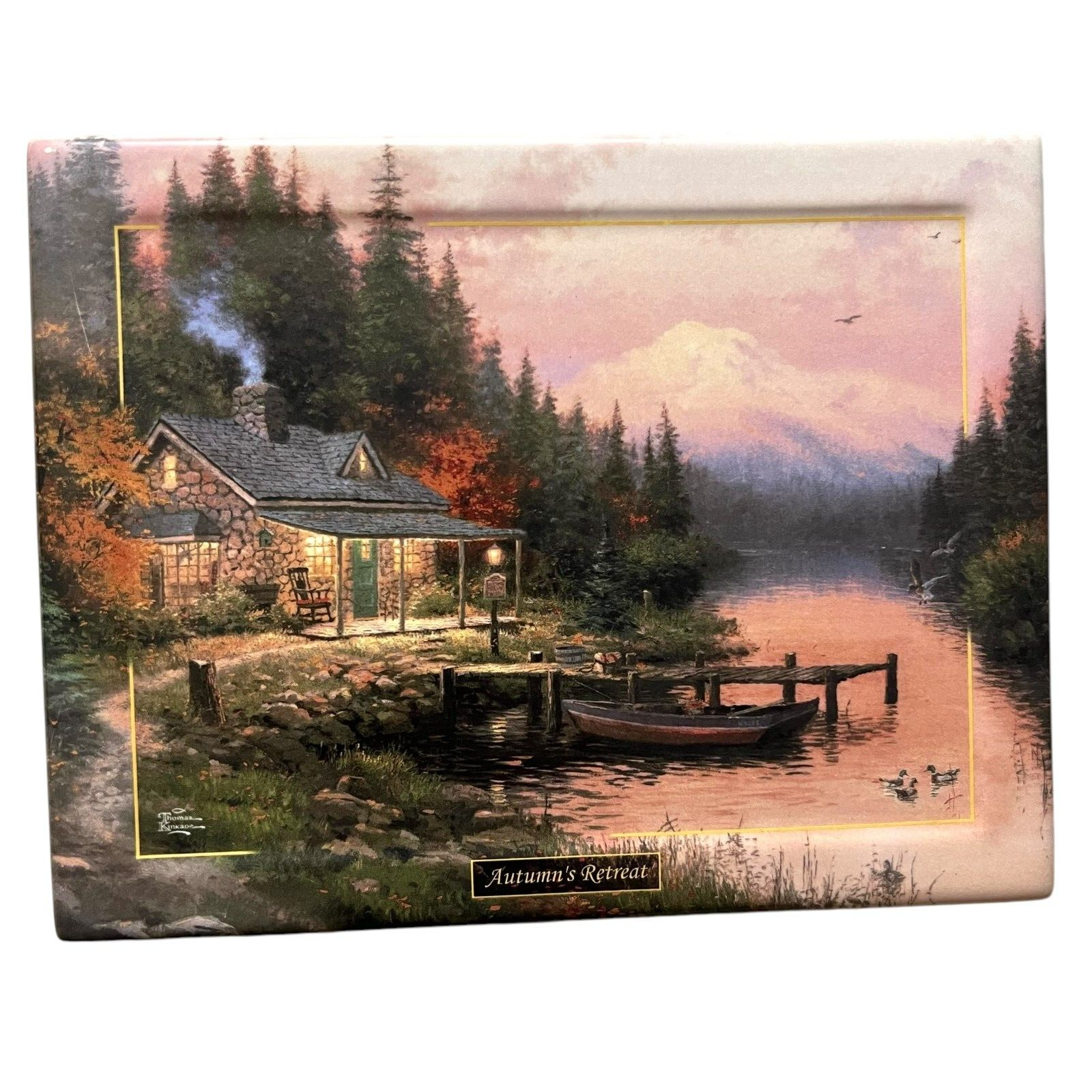 Autumn's Retreat Thomas Kinkade Ceramic Plate Limited Edition Home Decor 9 in W