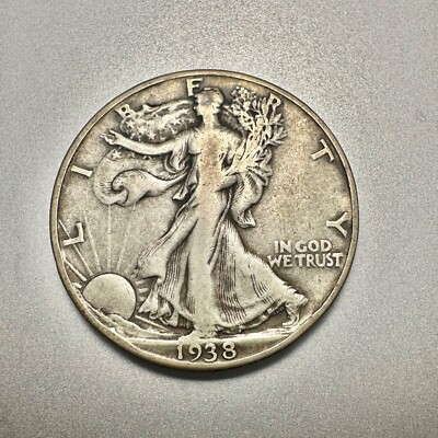1938-D   WALKING LIBERTY HALF DOLLAR  VF   KEY DATE  #6719