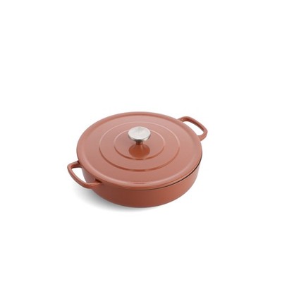 Mauviel Orange Shallow Cast Iron Casserole Dish - 28CM