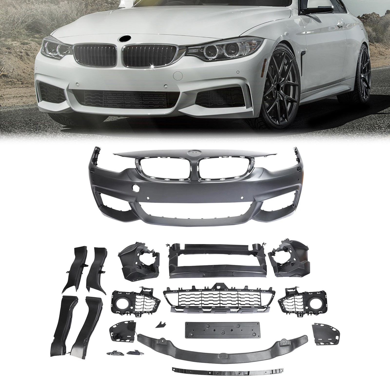 For 2014-2020 BMW 4 Series F32 F33 F36 M-Tech Style Front Bumper