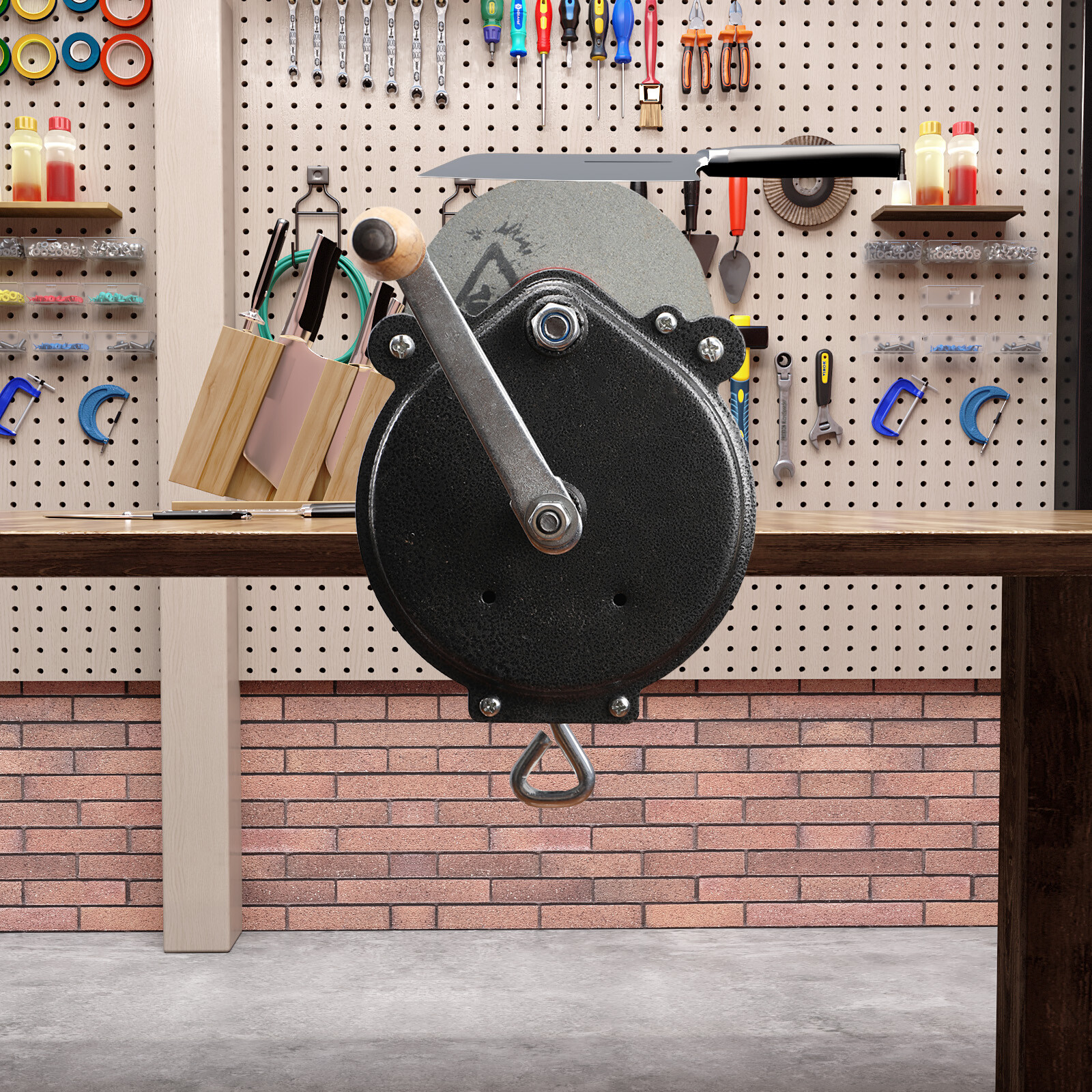 6” Hand Grinder Hand Bench Mount Hand crank Grinder Sharpener Tool