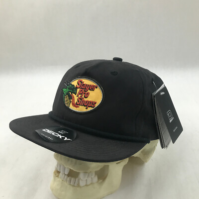 Decky 5 Panel w/Braid Cotton Caps Hats Snapback Black NEW Slayer Pro Shops Patch