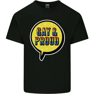 Gay Und Proud LGBT Pride Awareness Herren Baumwolle Maglietta Tee Top