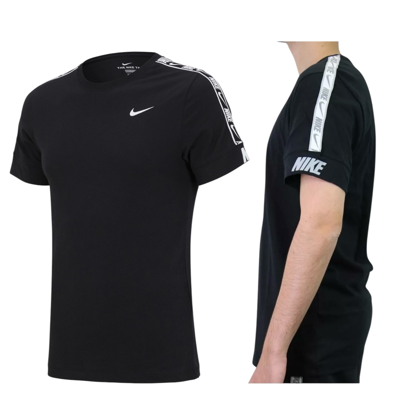 Nike CZ7829 Repeat Black Short Sleeve T Shirt S-XL | eBay UK