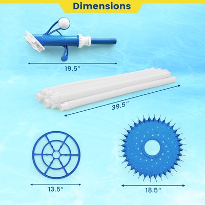 Upgraded Automatic Pool Cleaner Swimming Pool Vacuum Sweeper W/10 Extension Hose